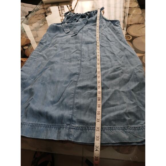 Kut From The Kloth Denim Chambray Pockets Halter Mini Dress Size 10 - Picture 7 of 10